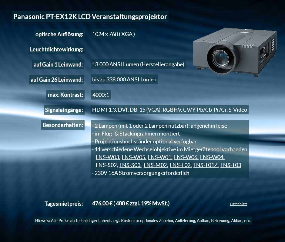 Mietangebot für LCD XGA Veranstaltungsprojektor mit 13.000 ANSI Lumen für 400 € zzgl. MwSt.